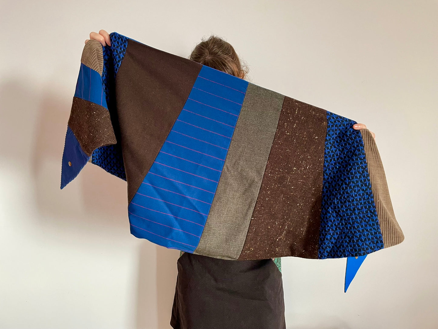 Châlécharpe tons bleu et brun