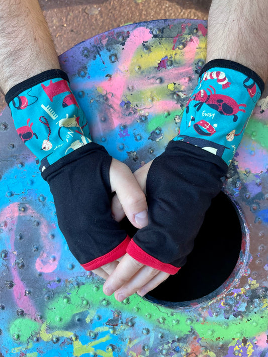 Mitaines en jersey à motifs chiens