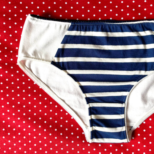 Culotte marinière bleu et blanc